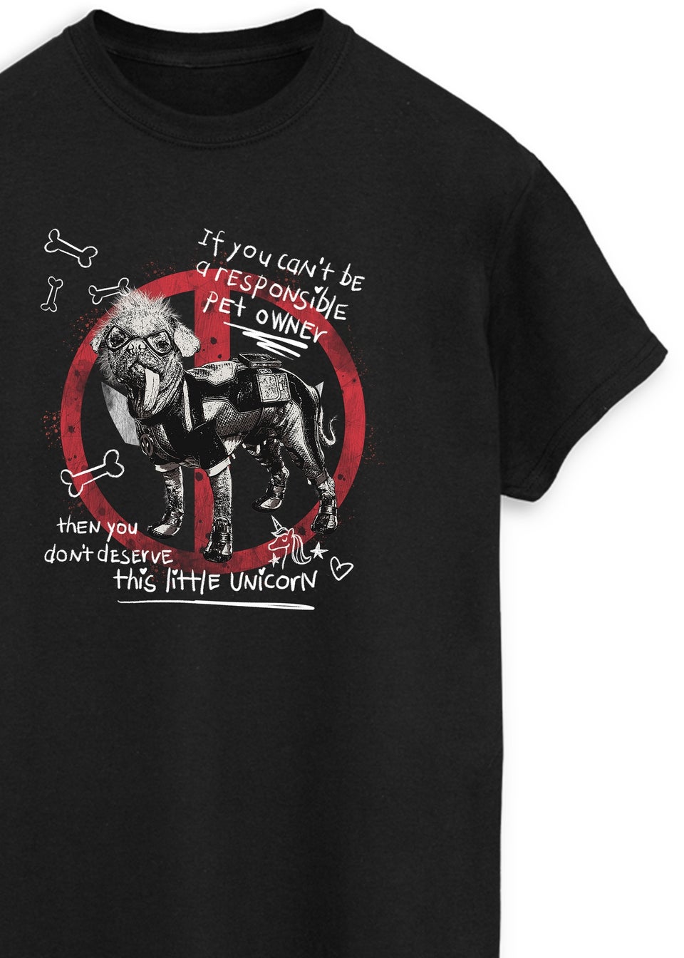 Marvel Deadpool & Wolverine Dogpool Men Black T-Shirt