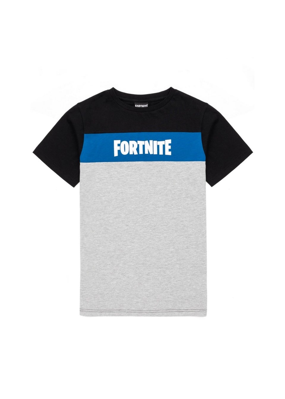 Fortnite Boys Grey/Navy Colour Block T-Shirt (11-16yrs)