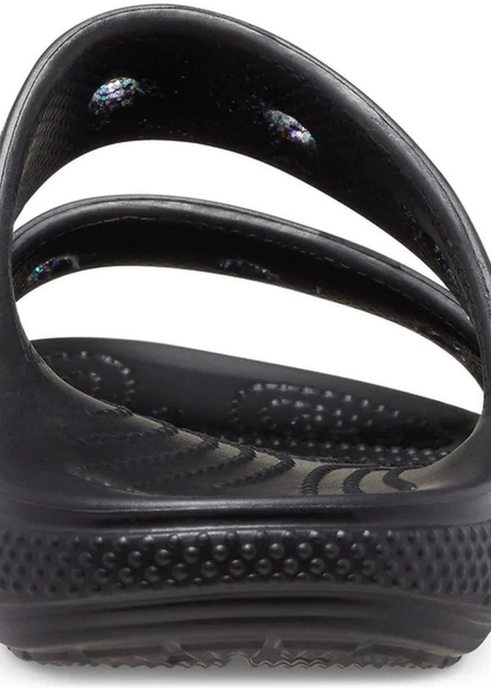 Crocs Kids Black Classic Glitter Sandals