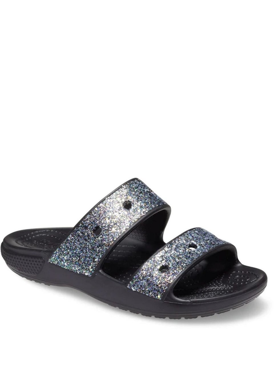 Crocs Kids Black Classic Glitter Sandals