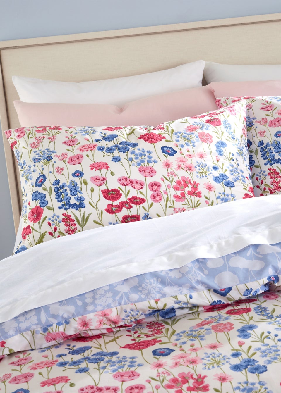 Bianca Fine Linens Olivia Floral 200 Thread Count Cotton Reversible Duvet Cover Set