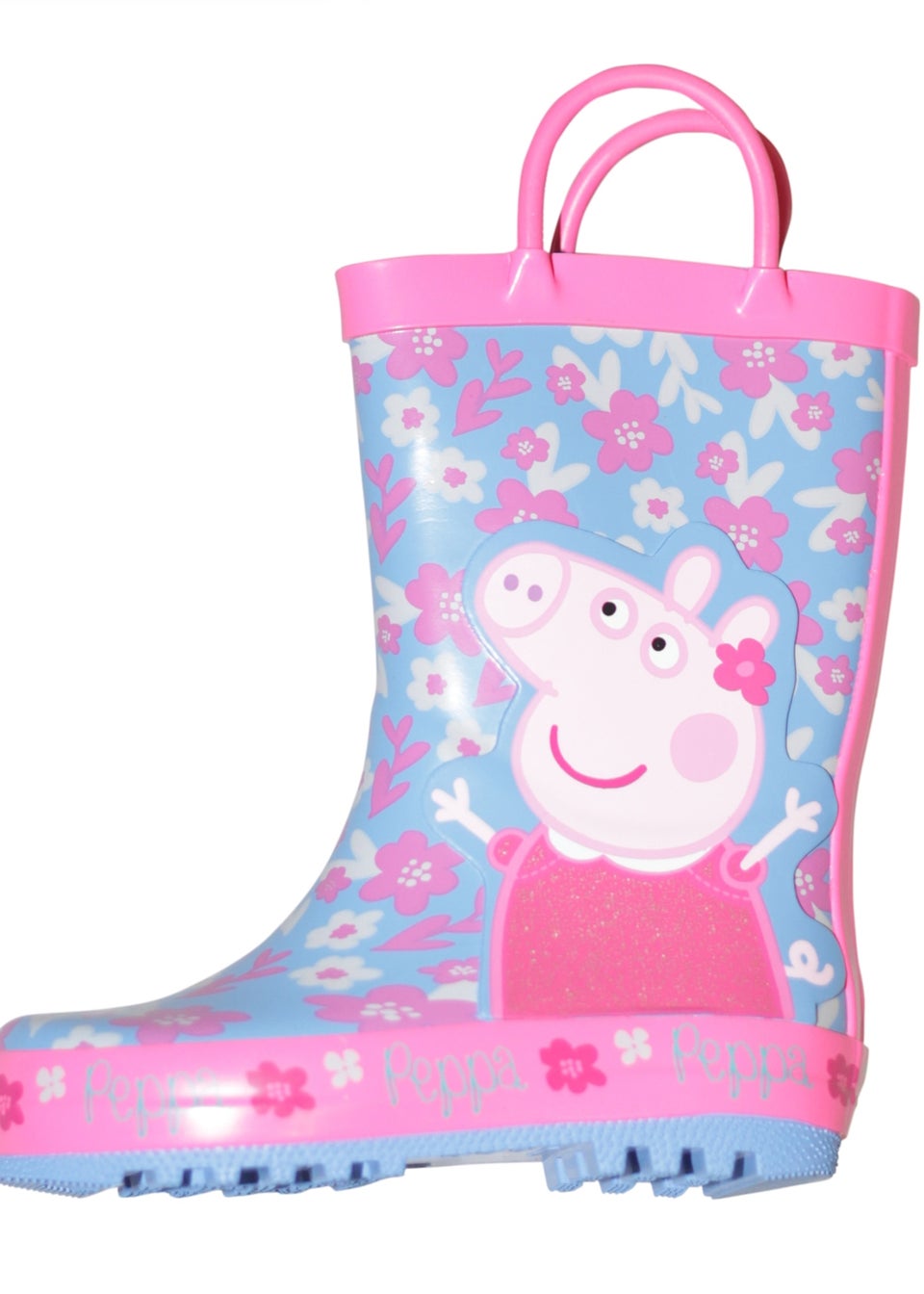 Peppa Pig Girls Light Blue Official Flower Character Wellies