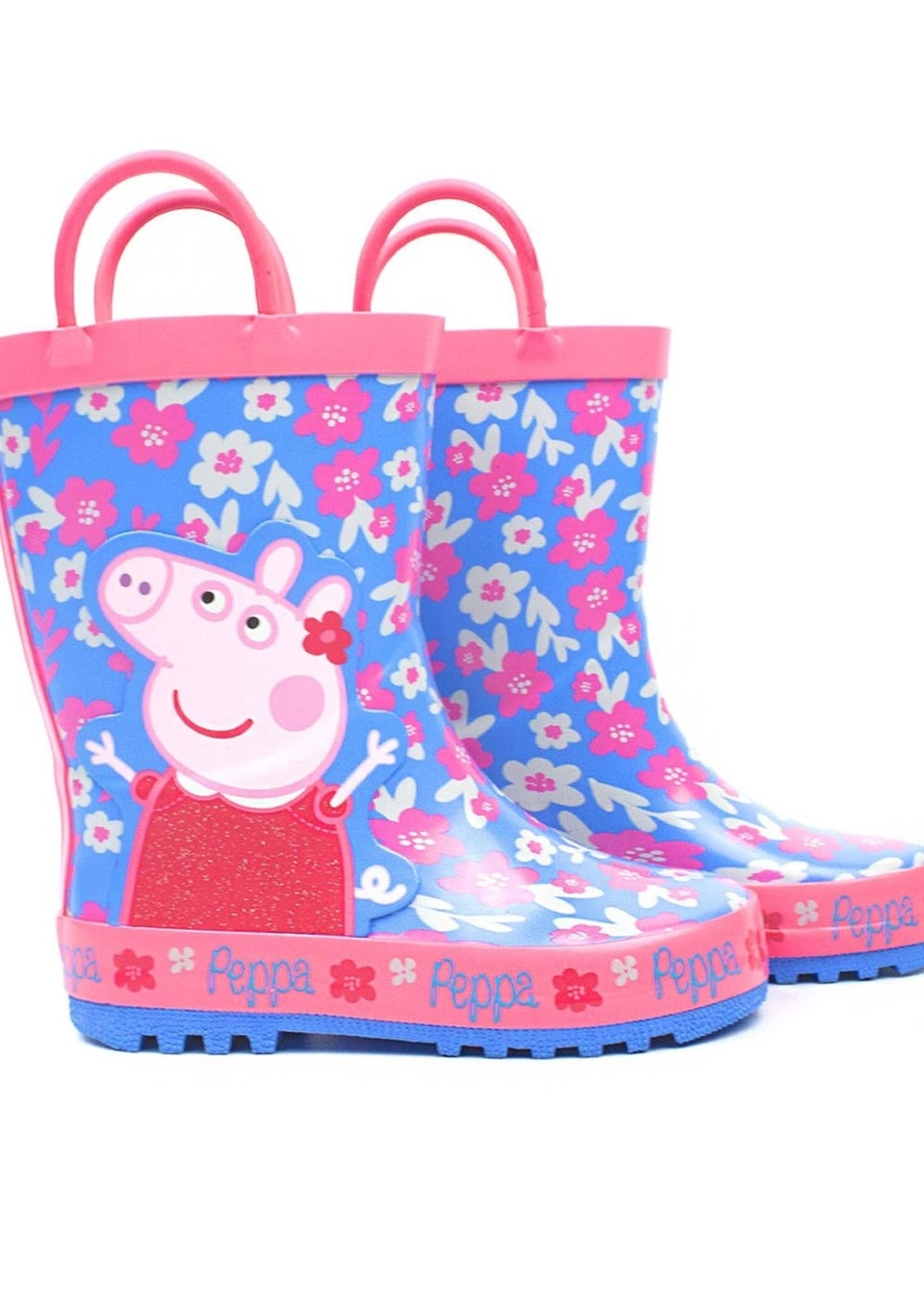 Peppa Pig Girls Light Blue Official Flower Character Wellies