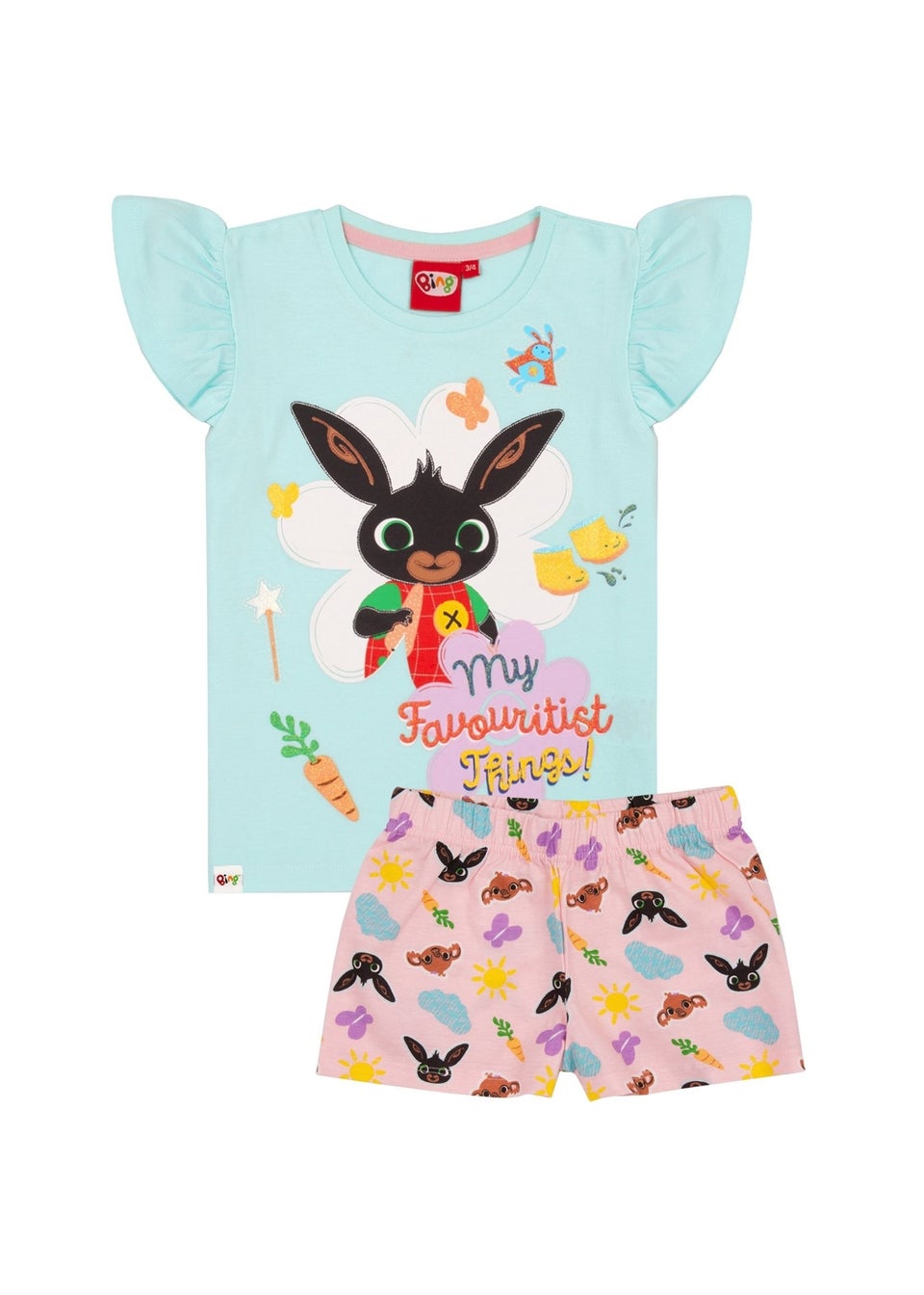 Bing Girls Pastel Pink My Favouritist Things Short Pyjama Set 1.5 5yrs Matalan