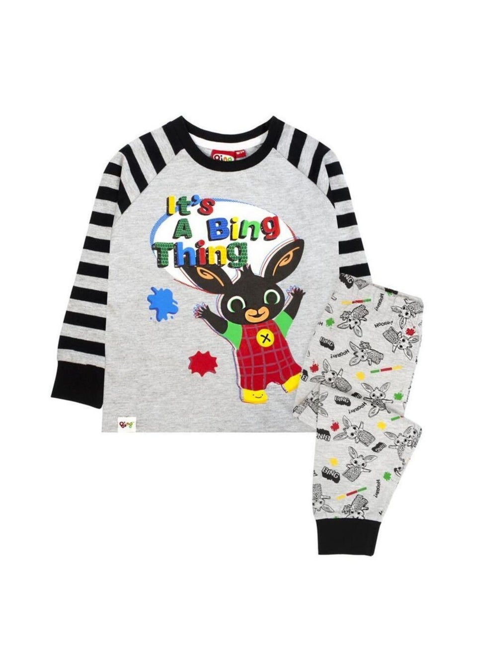 Bing Bunny Boys Black Grey Long Sleeved Pyjama Set 1 5yrs Matalan
