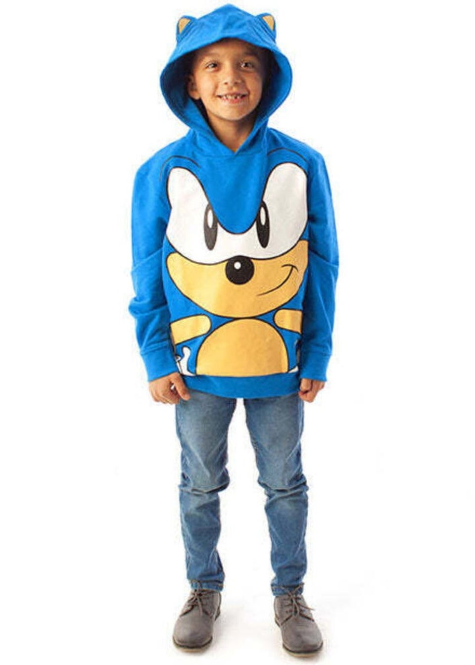 Sonic The Hedgehog Boys Blue 3D Ears Hoodie 4 12yrs Matalan
