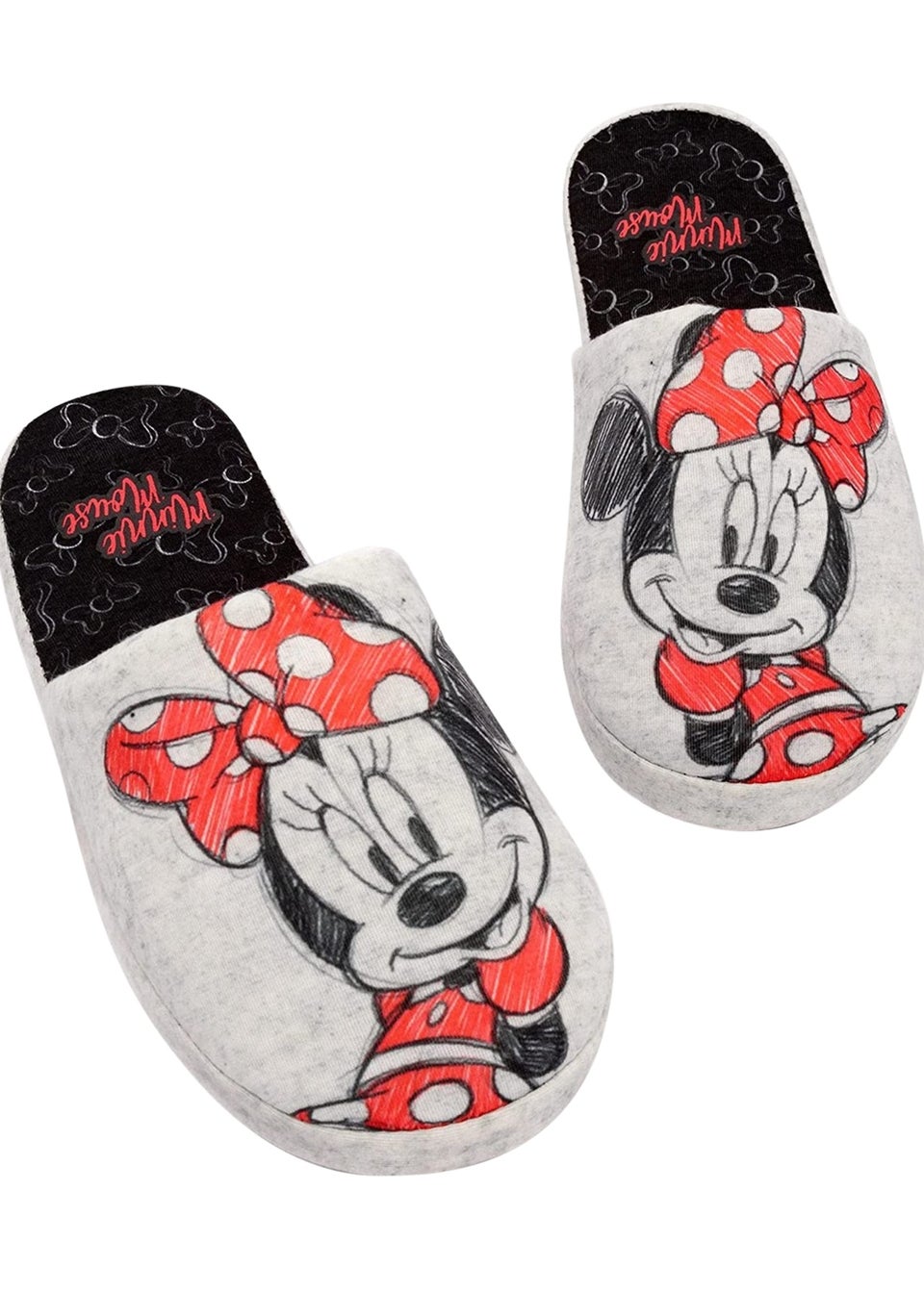 Disney Grey Minnie Mouse Slippers