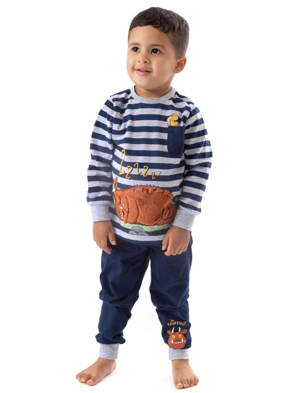 The Gruffalo Boys Navy Grey Striped Pyjama Set 1 7yrs Matalan