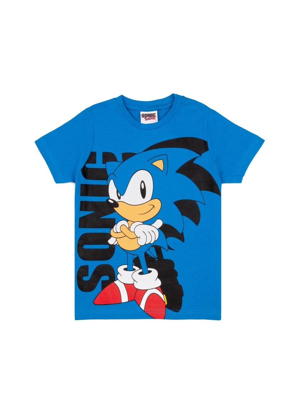 Sonic The Hedgehog Boys Blue Cartoon Character T-Shirt (4-8yrs)