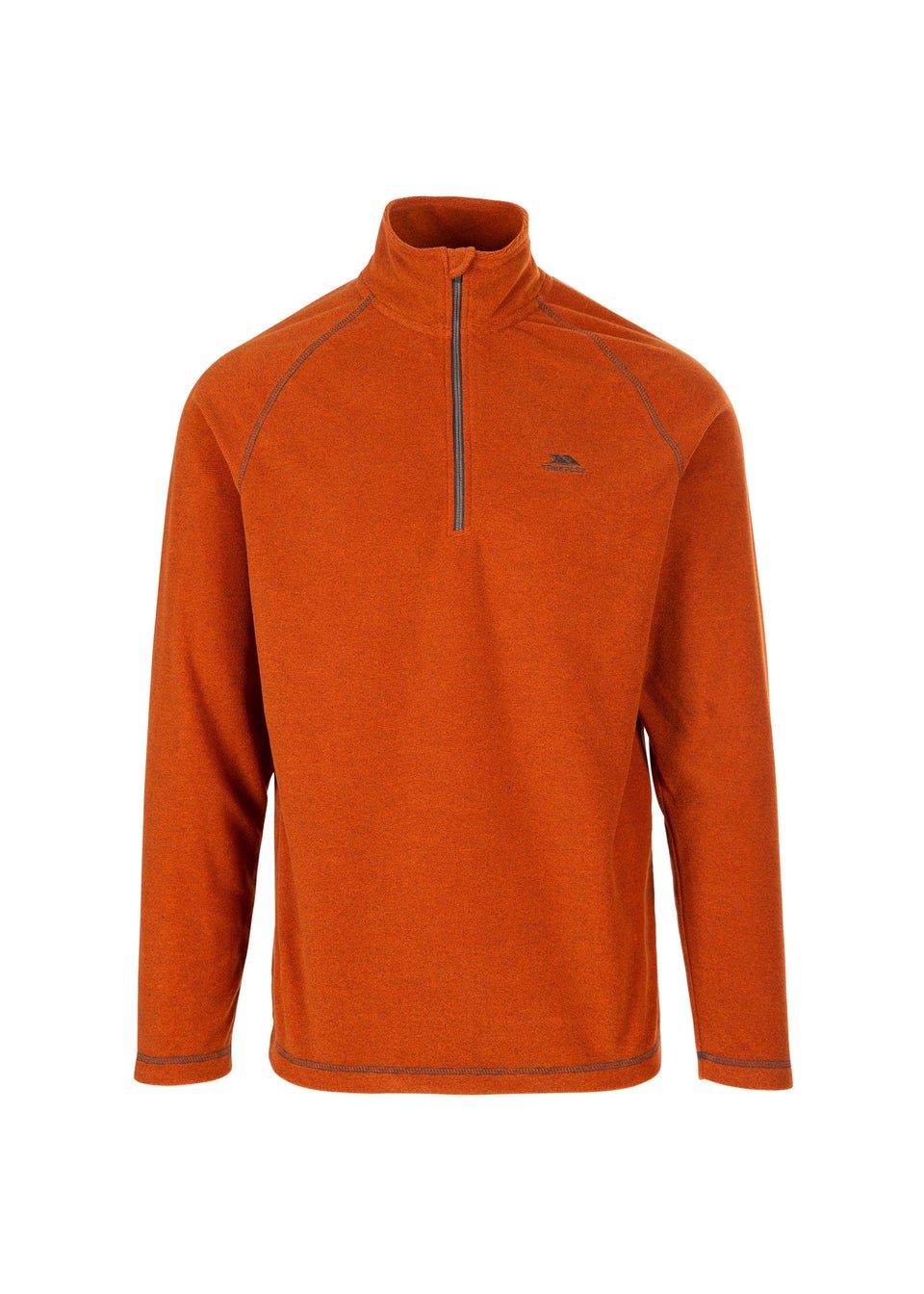 Trespass Burnt Orange Keynote Anti Pilling 1/4 Zip Fleece Top
