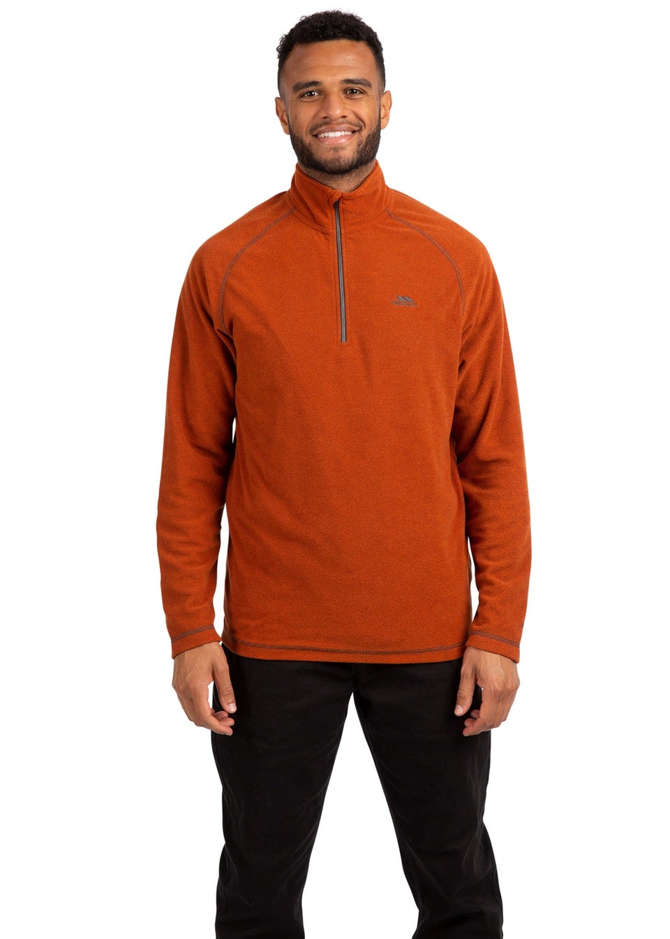 Trespass Burnt Orange Keynote Anti Pilling 1/4 Zip Fleece Top