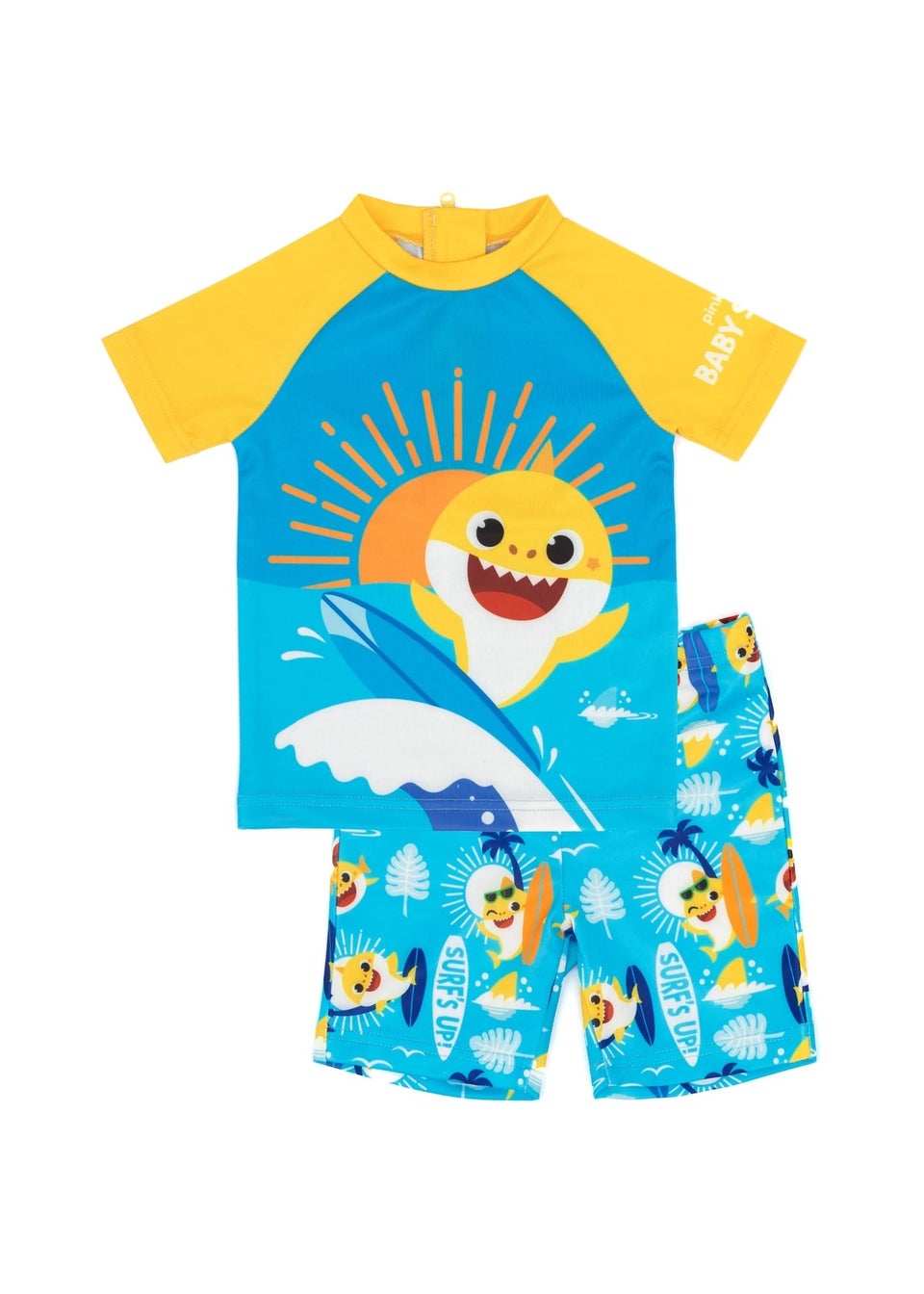 Baby Shark Boys Blue Surfs Up Two Piece Swimsuit 1 6yrs Matalan