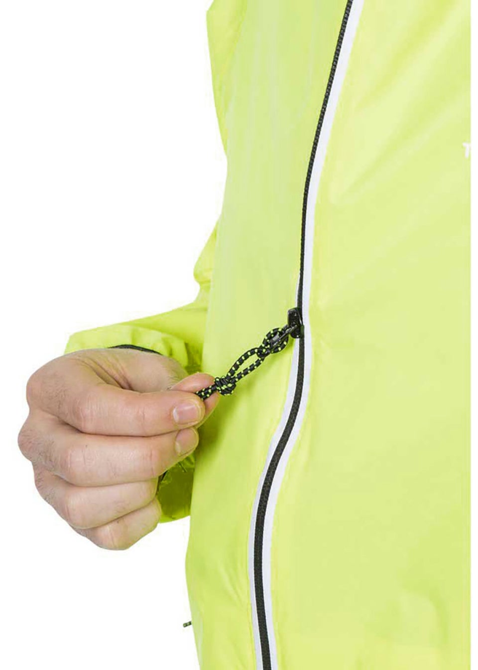 Trespass Yellow Retract Hi-Vis Packaway Waterproof Jacket.