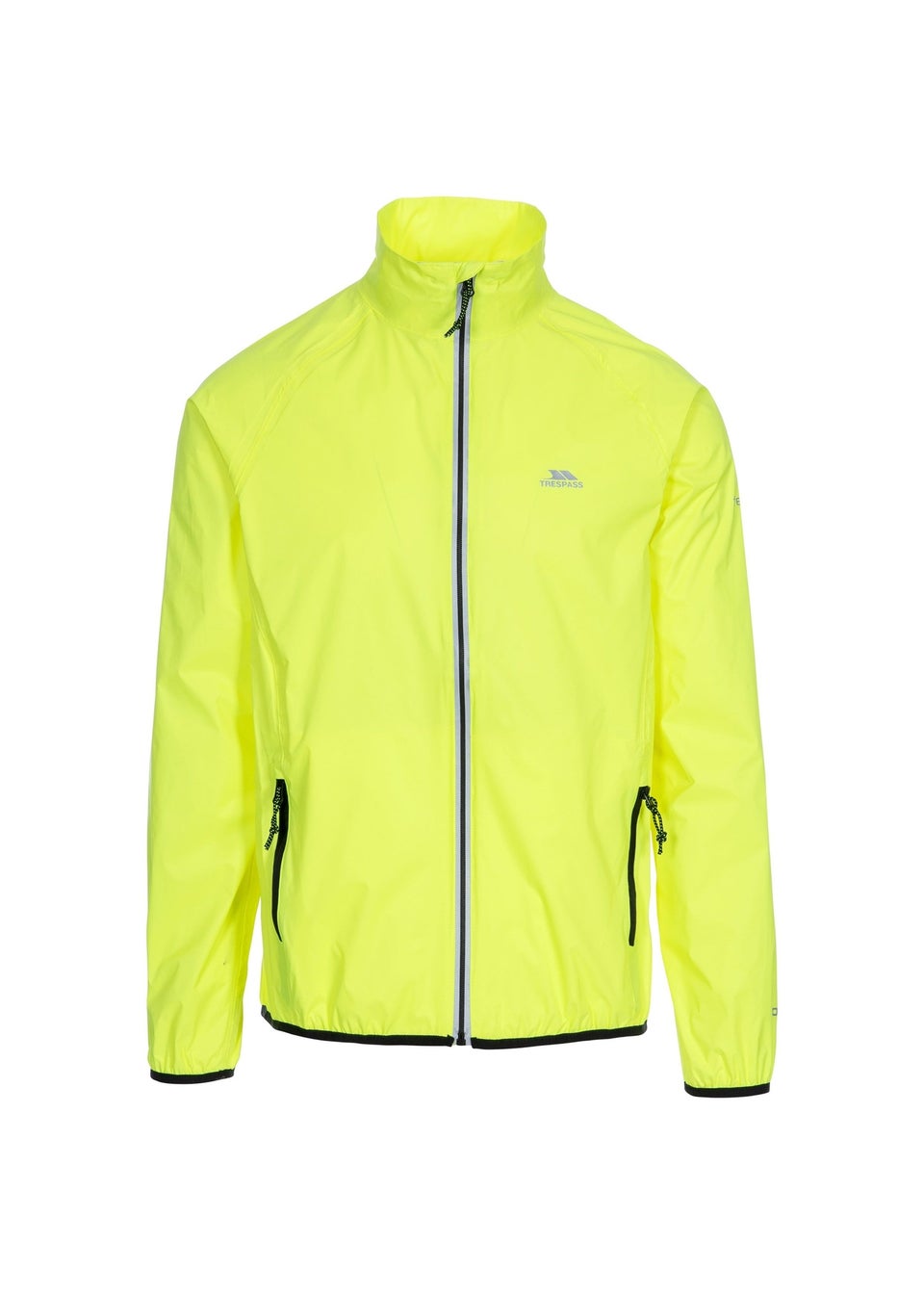 Trespass Yellow Retract Hi-Vis Packaway Waterproof Jacket.