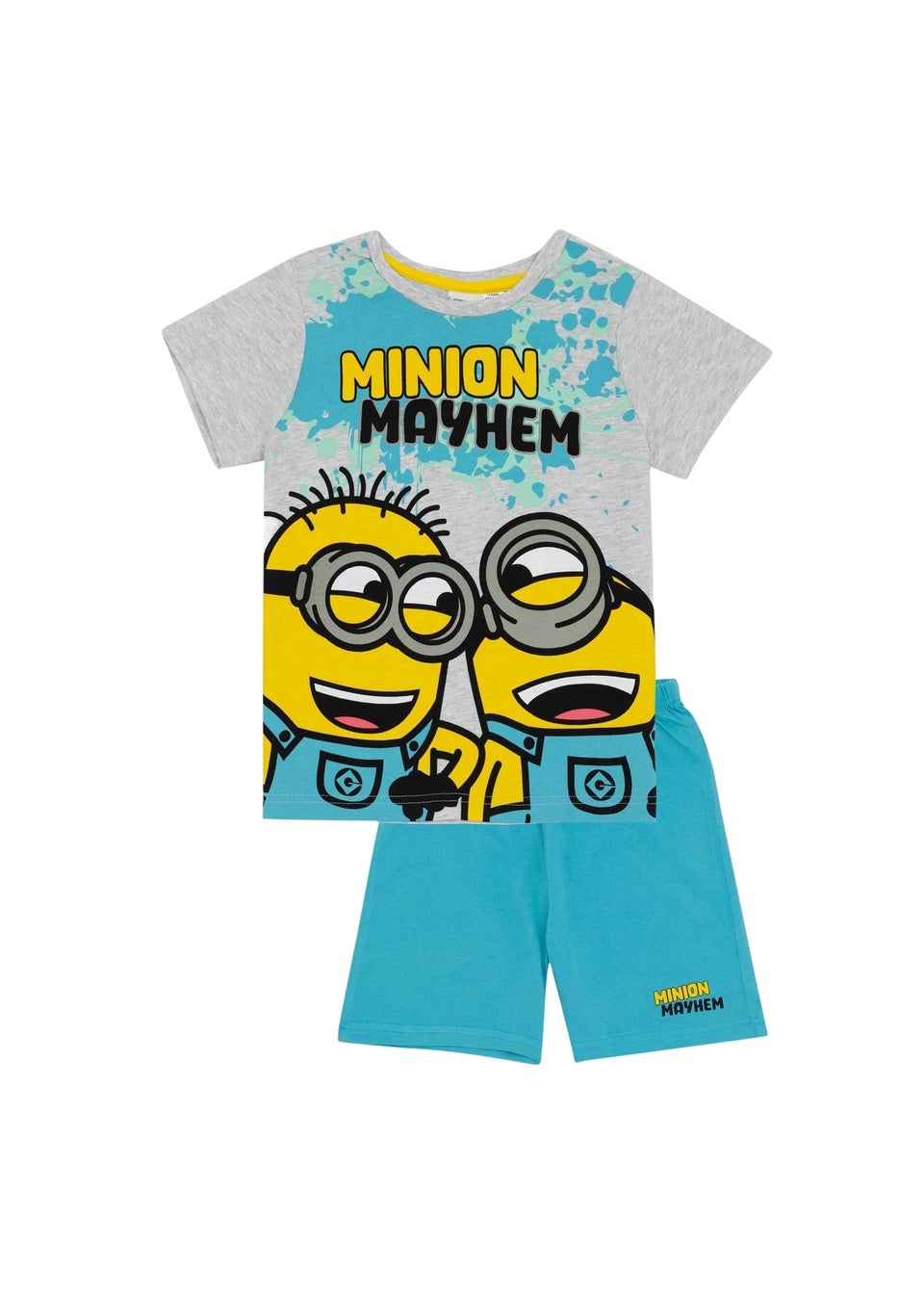 Minions Boys Grey Mayhem Short Pyjama Set (3-10yrs)