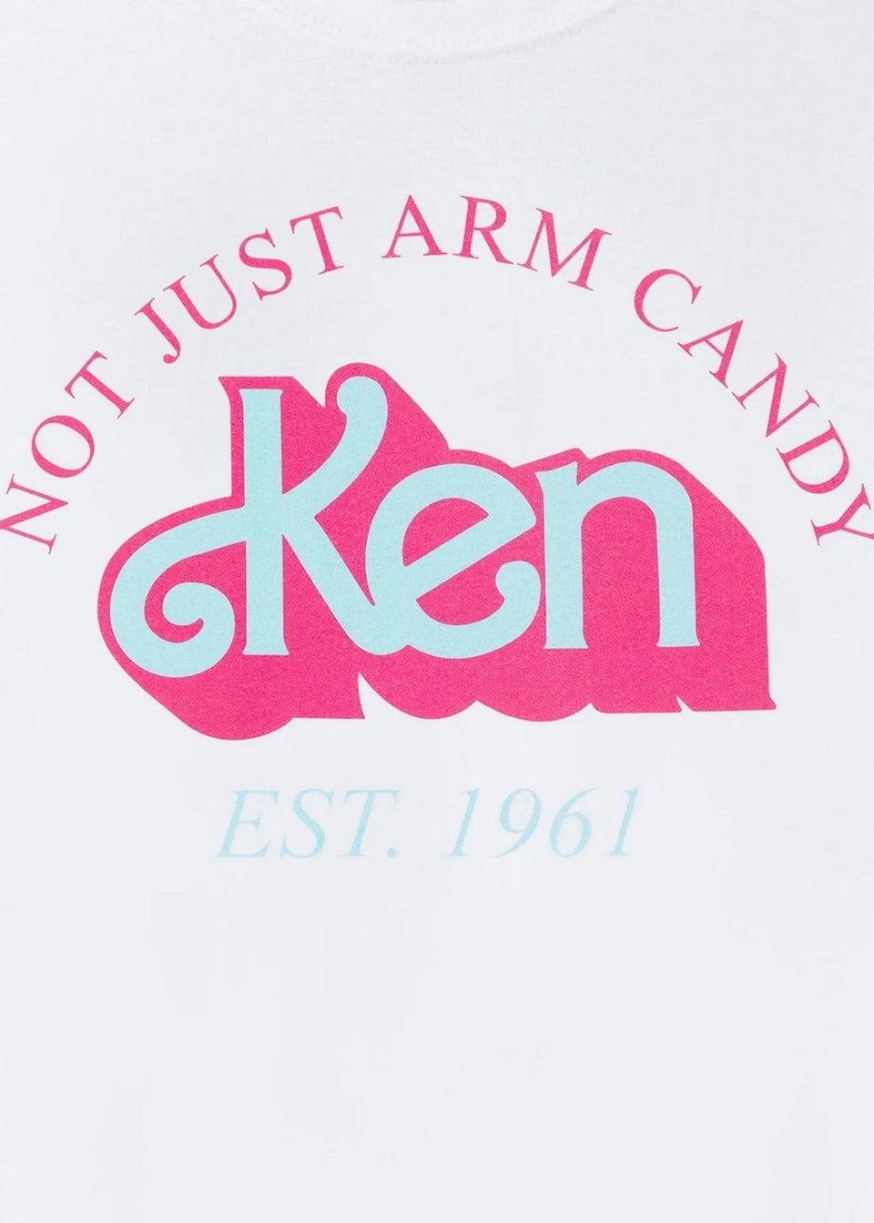Barbie White Not Just Arm Candy Ken Retro Short-Sleeved T-Shirt