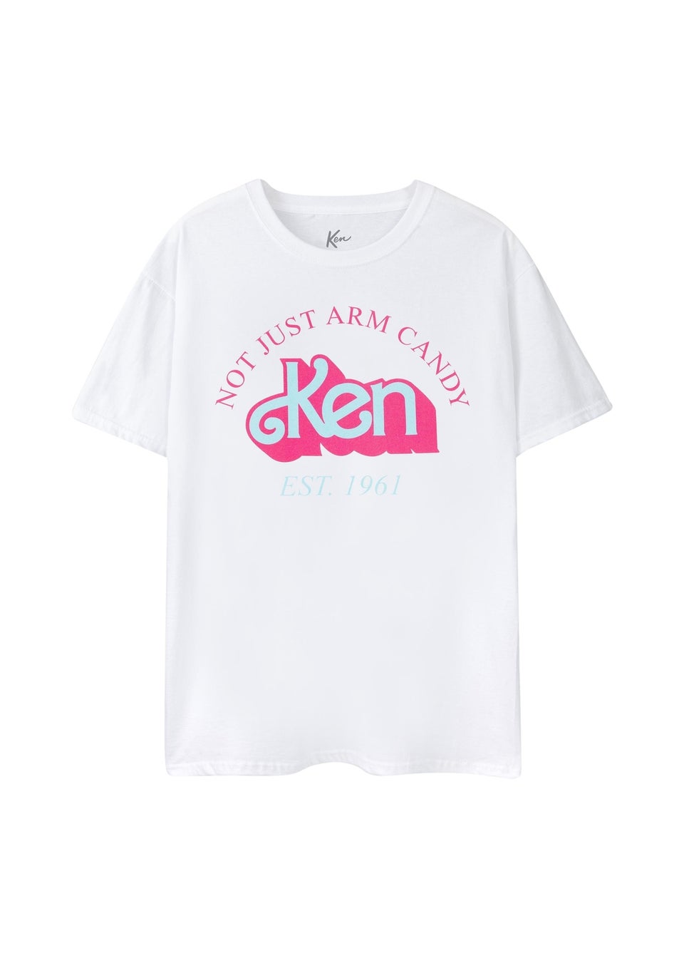 Barbie White Not Just Arm Candy Ken Retro Short-Sleeved T-Shirt