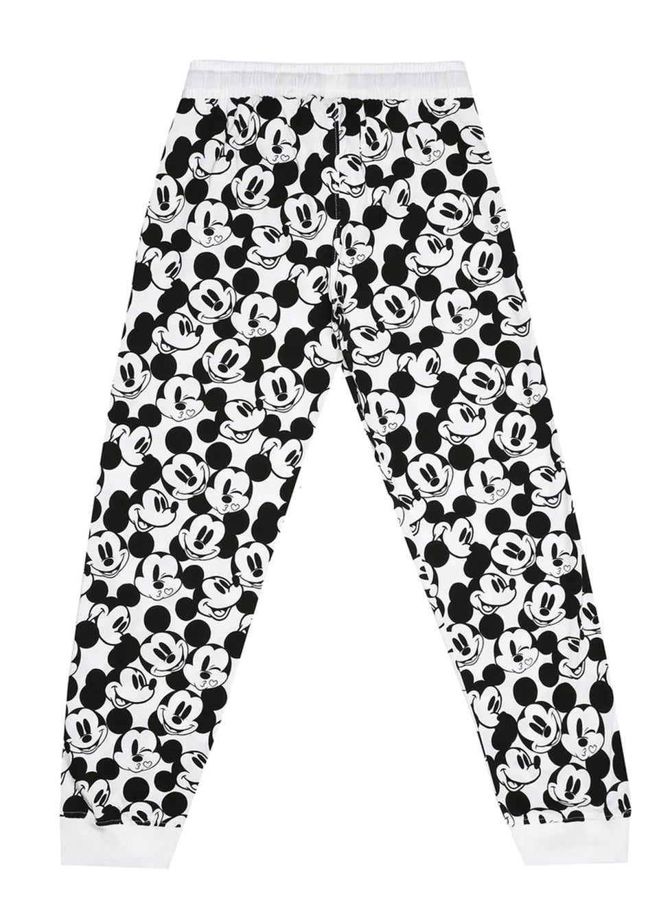 Disney White/Black Snooze Mickey Mouse Long Pyjama Set