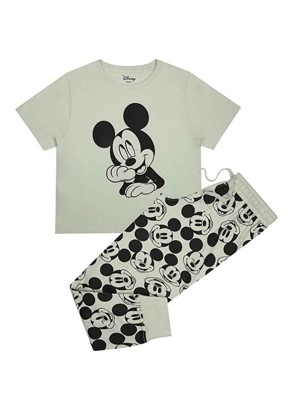 Disney Green Dreamboat Mickey Mouse Long Pyjama Set Matalan