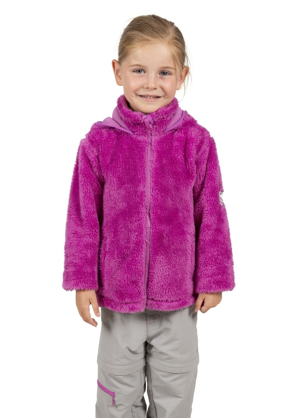Trespass Girls Pink Violetta Fluffy Fleece Jacket 2 12yrs Matalan