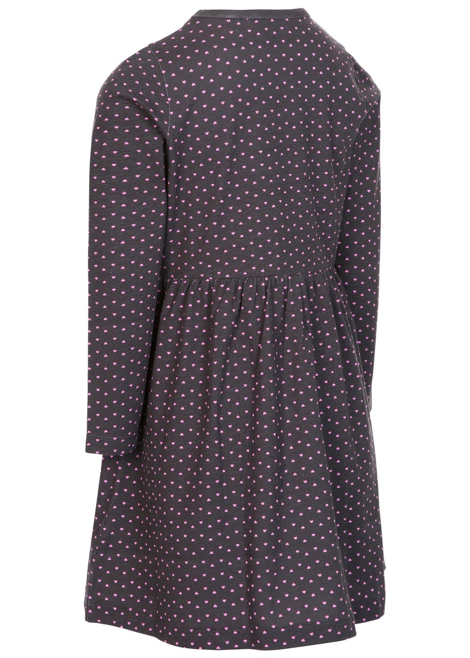 Trespass Girls Grey/Pink Forgotten Jersey Casual Dress (2-12yrs)