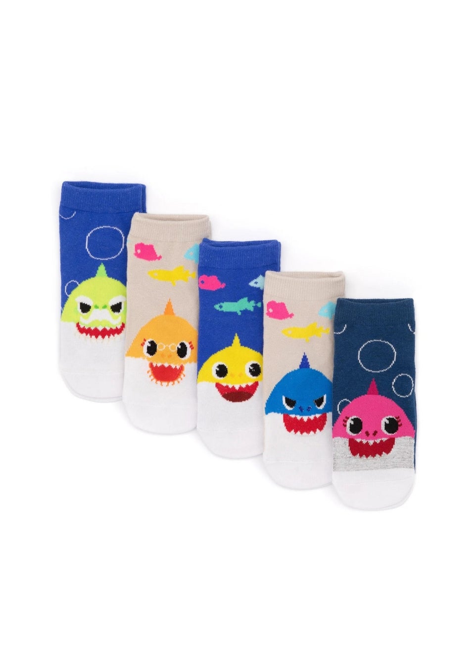 Baby Shark Kids Multi Socks Pack of 5 Matalan