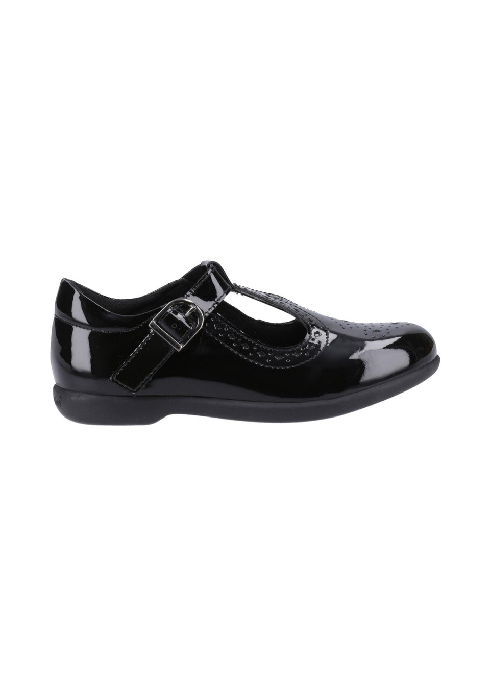 Hush Puppies Girls Black Britney Patent Junior School Shoes Younger 10 Older 2 Matalan