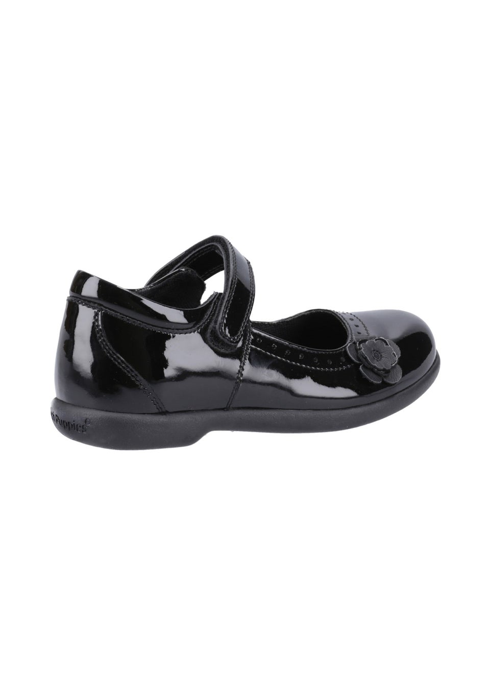 Hush Puppies Girls Black Bethany Patent Junior School Shoes (Younger 10-Older 2)