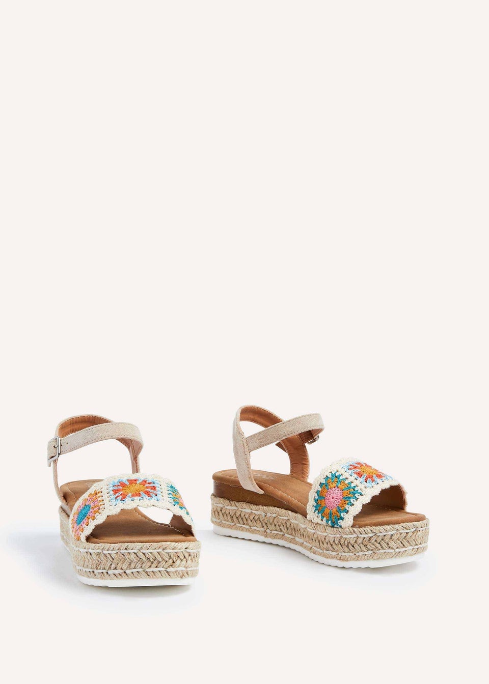 Linzi Solana Nude Faux Suede Flatform Wedge