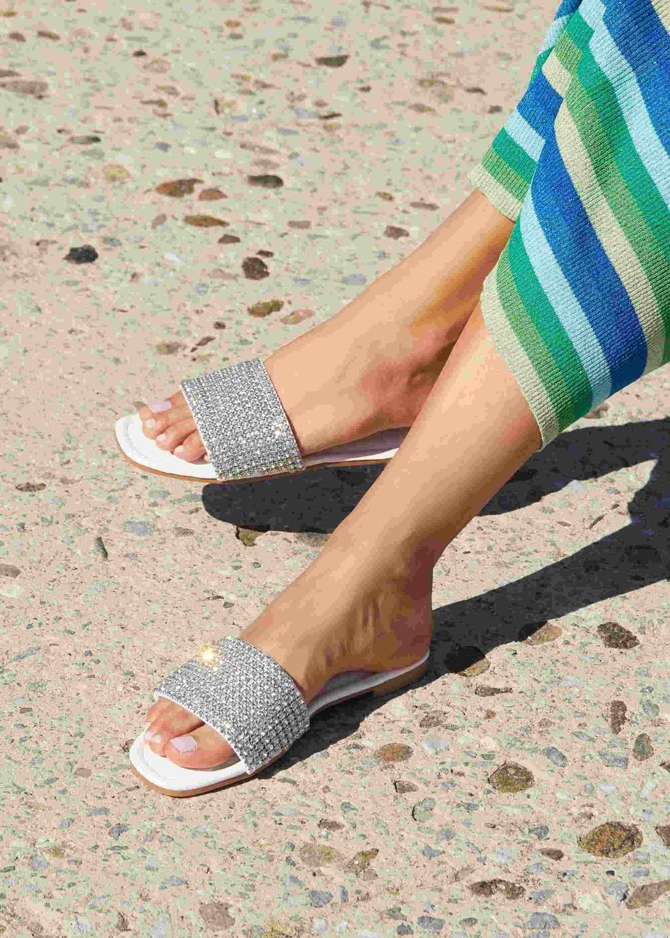 Leather slider sandals on sale