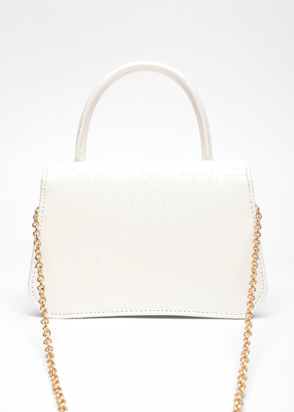 Quiz White Croc Faux Leather Bag
