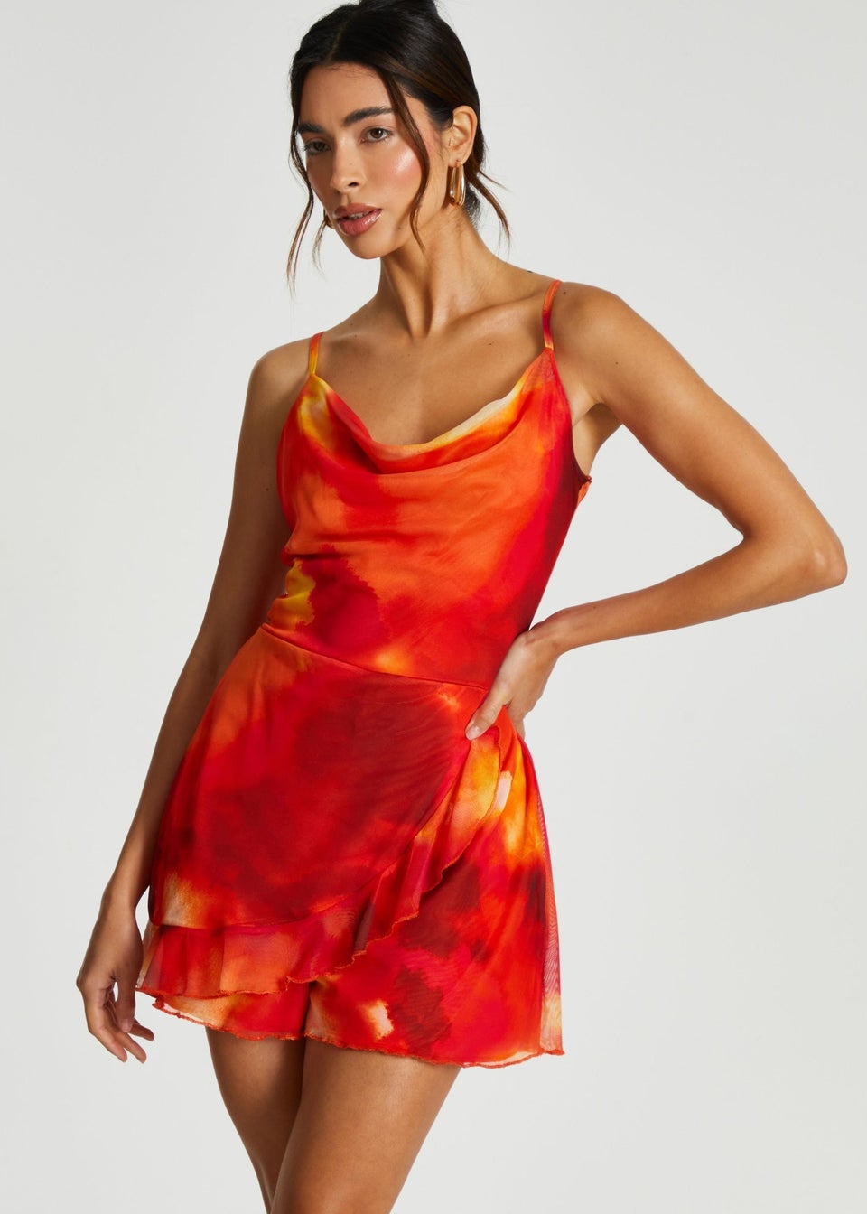 Cowl neck playsuit deals