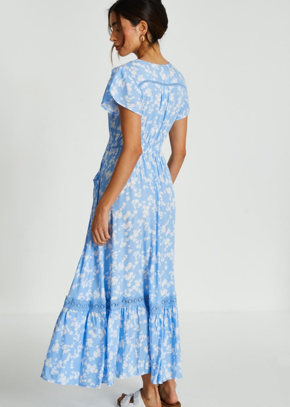 Quiz blue crochet dress online