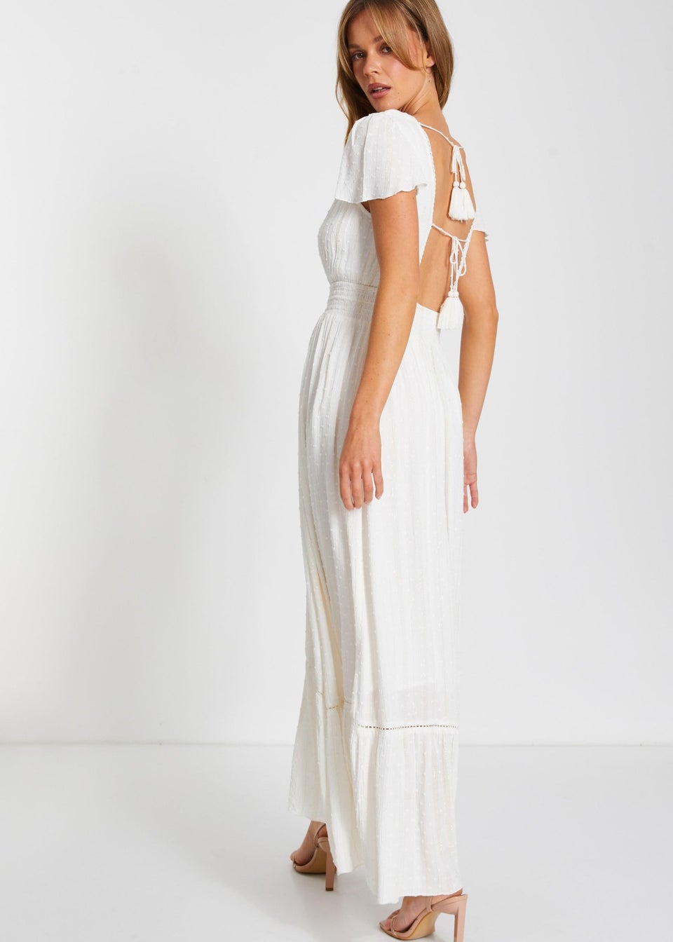 Quiz white lace dress top