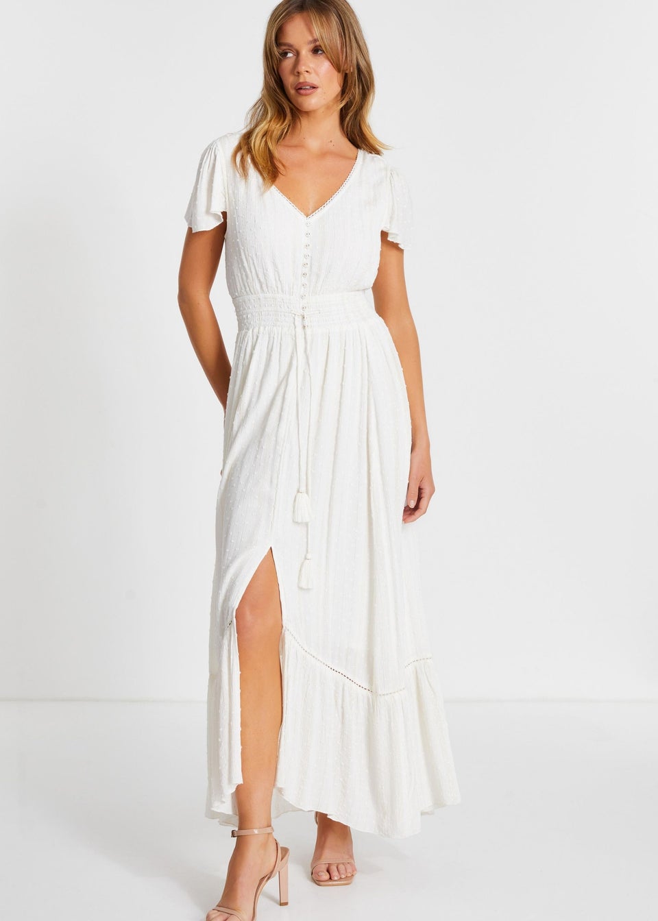 Quiz White Lace Maxi Dress Matalan