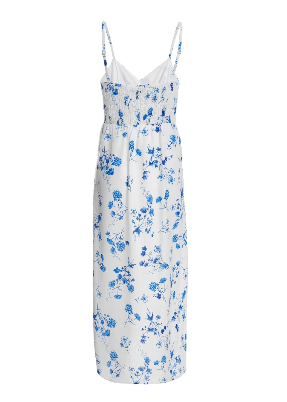 Quiz White Floral Linen Look Midaxi Dress