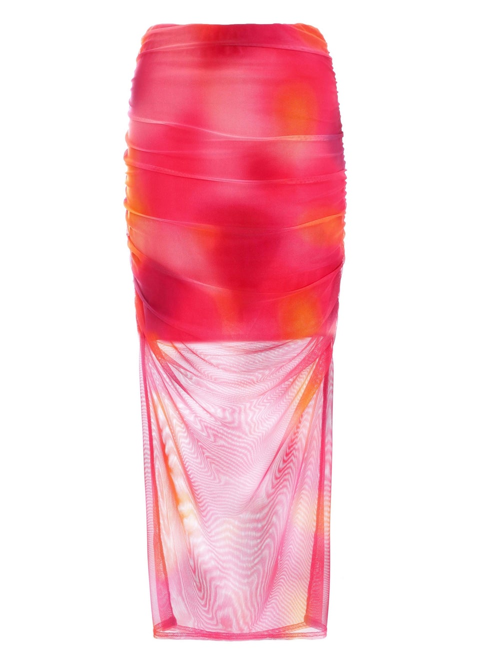Quiz Fuschia Mesh Ombre Print Midaxi Skirt Matalan