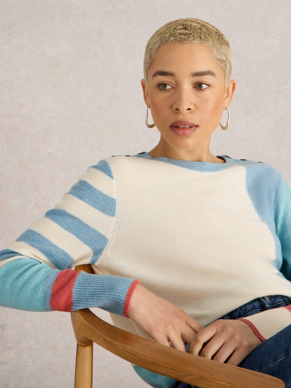 Colour Block Pullover Emma White Stuff