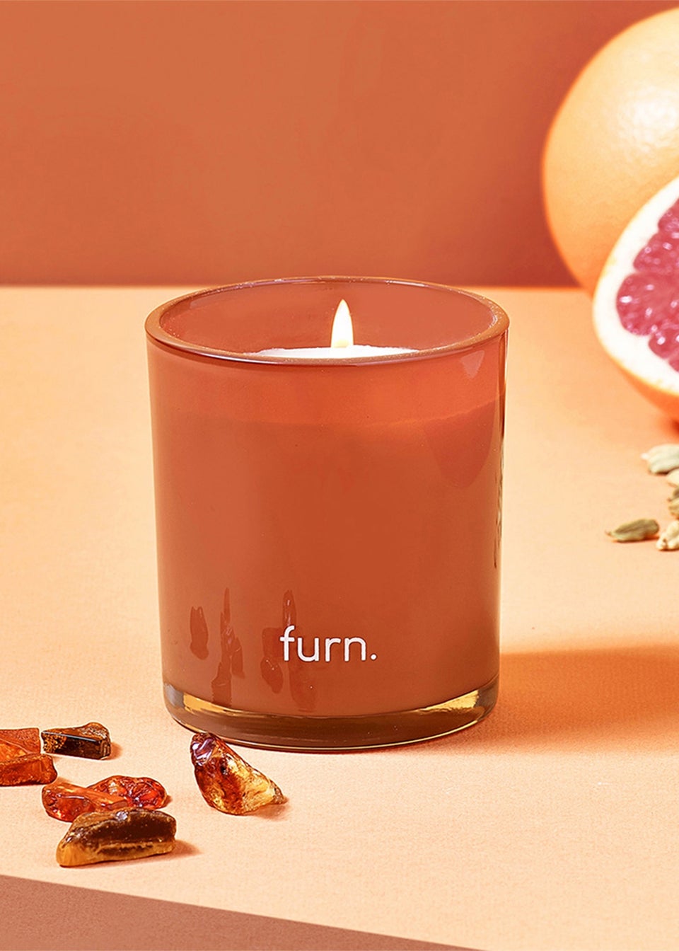 furn.Wildlings Amber, Cinnamon + Mandarin Scented Glass Candle (8.5 x 10 x 8.5cm)