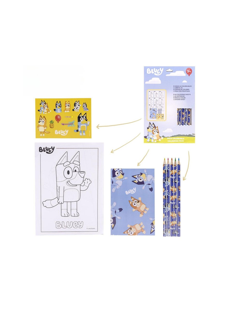 Bluey 3D Backpack Along With A Stationery Set