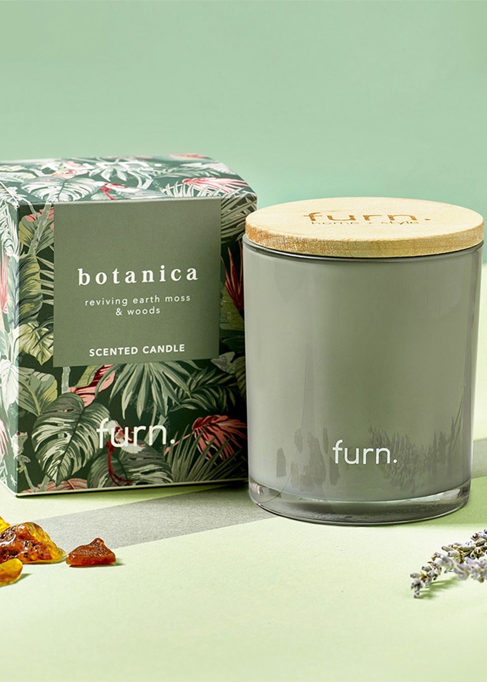 furn. Amazonia Botanica Peppermint + Citrus Scented Glass Candle (8.5 x 10 x 8.5cm)