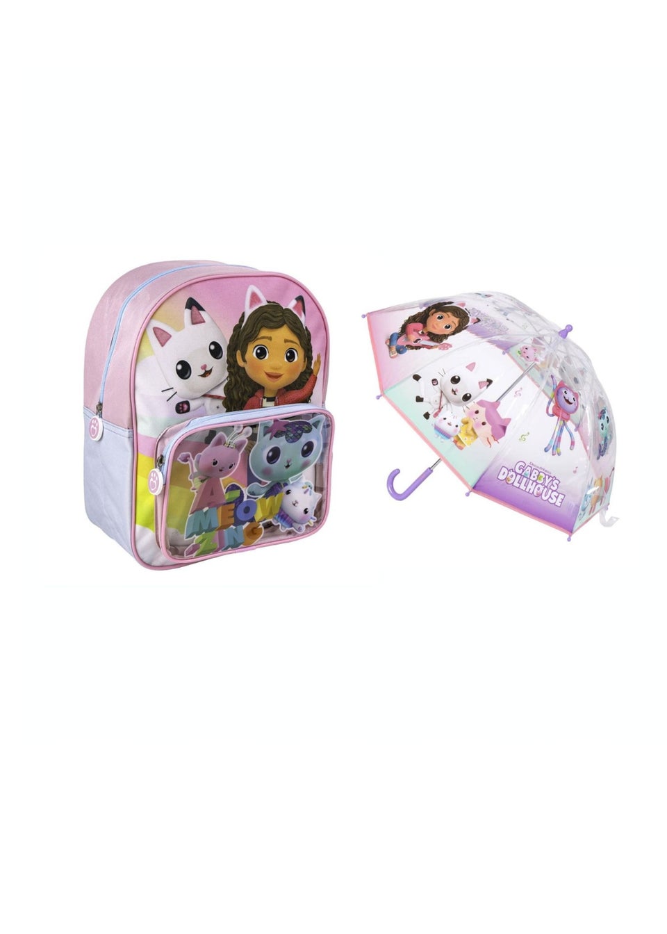 Dreamworks Pink Gabbys Doll House Backpack and Umbrella Set