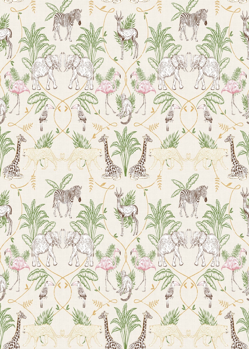 furn. Serengeti Exotic Animal Wallpaper (53 x 1050cm)