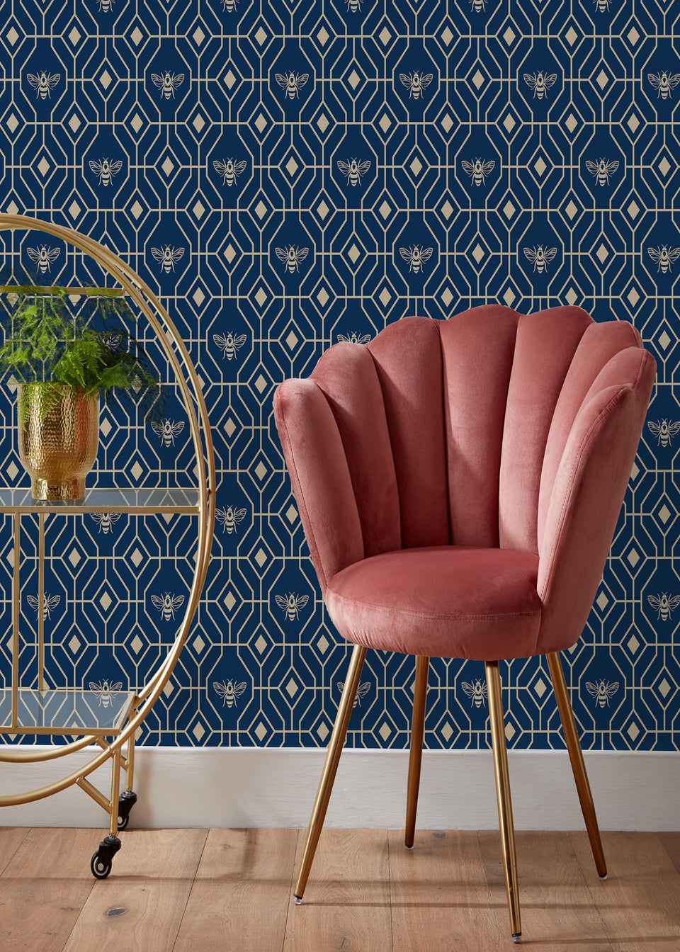 furn. Bee Deco Geometric Wallpaper (53 x 1050cm)