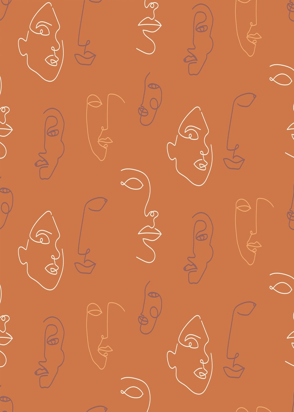 furn. Kindred Abstract Face Wallpaper (53 x 1050cm)