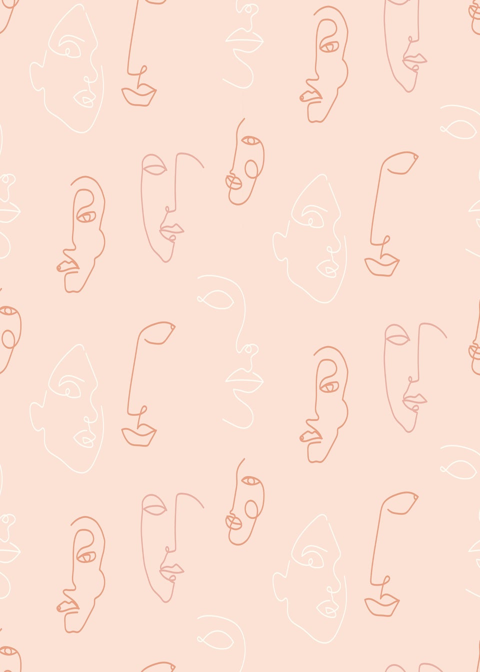 furn. Kindred Abstract Face Wallpaper (53 x 1050cm)