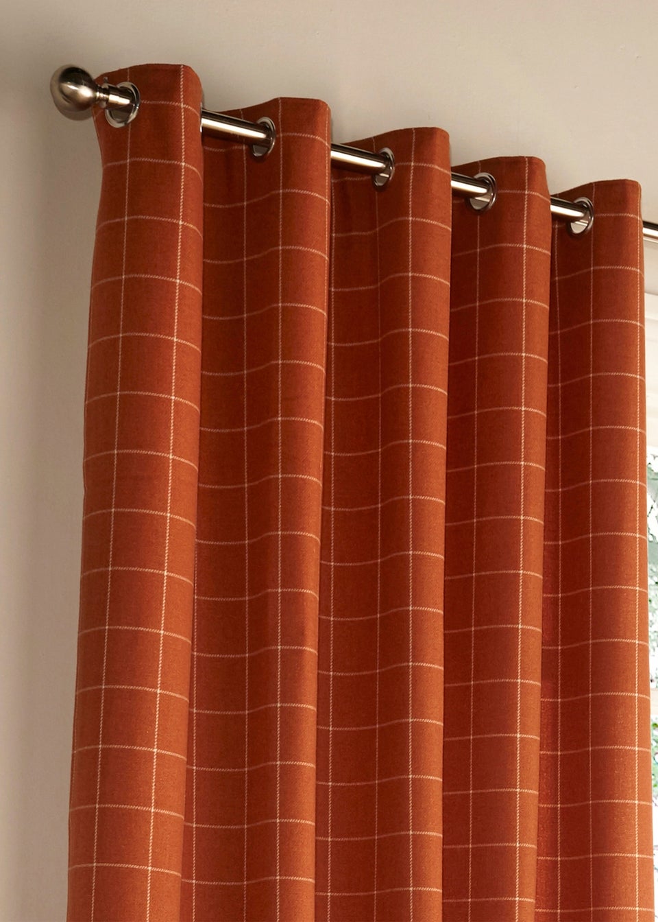 furn. Ellis Windowpane Check Eyelet Curtains