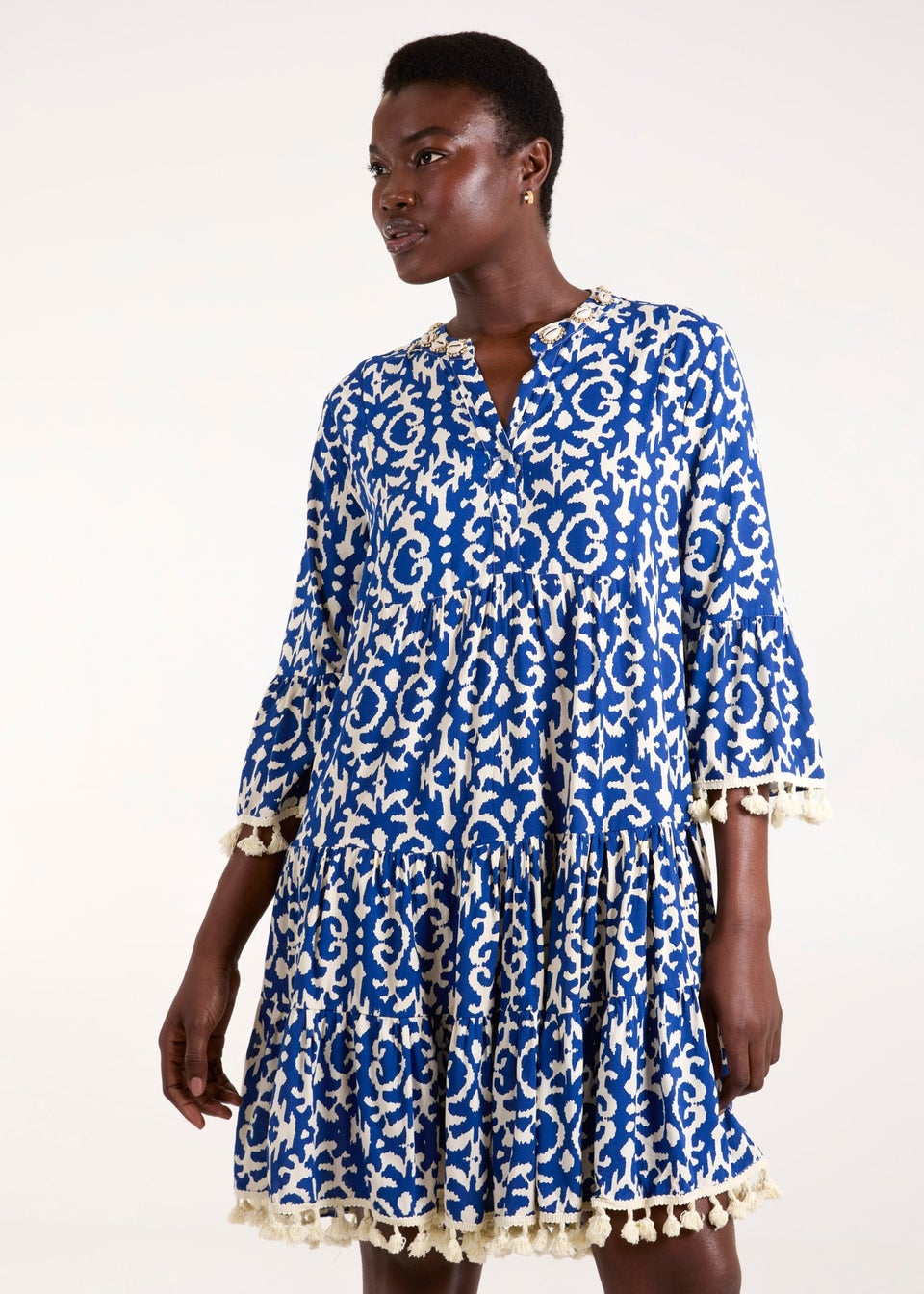 Zara blue smock dress cheap