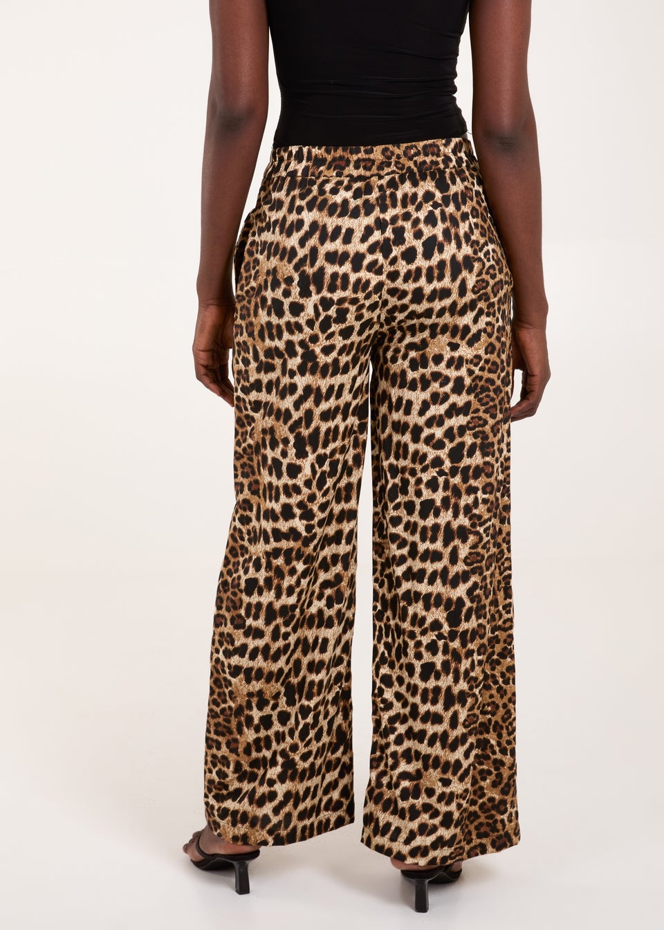 Blue Vanilla Brown Wide Leg Leopard Trousers