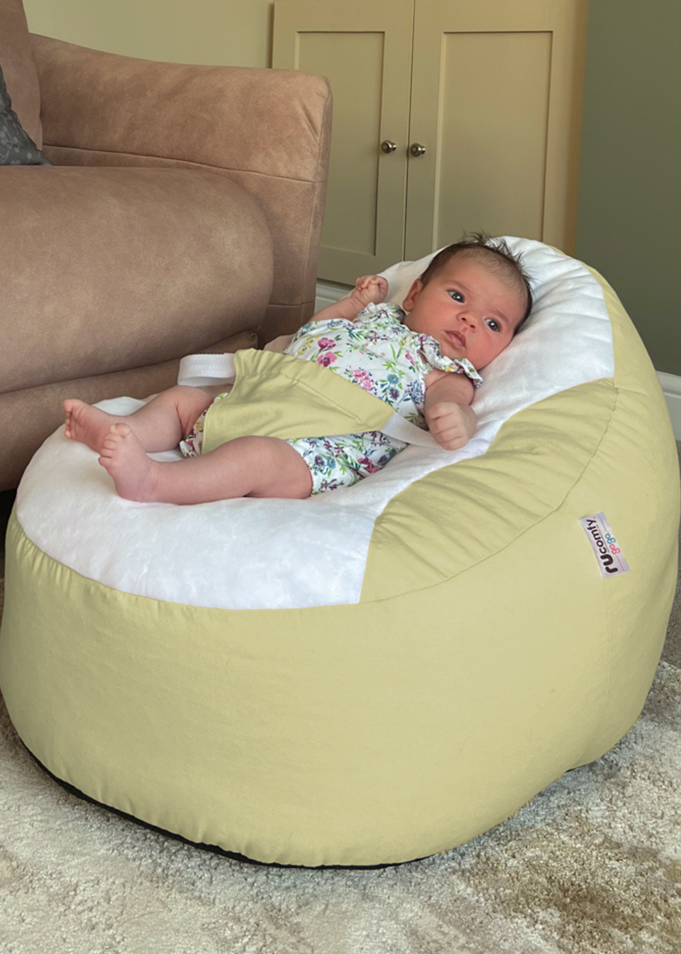 rucomfy Cotton Gaga Sage Green Baby Beanbag Matalan
